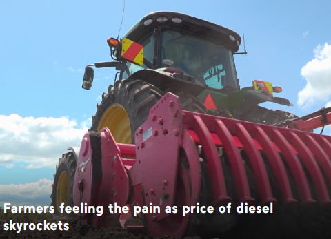 Фермеры предупреждают, что цены на продукты вырастут  стоимости дизельного топлива.